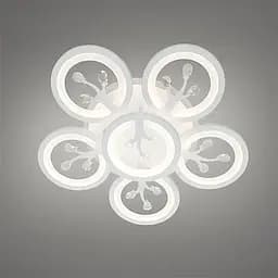 Стельовий LED-світильник «Біла орхідея» Diasha 8135/5+1WH - 95 Вт, диммер, пульт, 6 світлових кілець