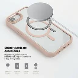 Чехол Apple iPhone 16e/17e, Unit MagSafe, розовый, прозрачный, магсейф, противоударный, магнитный, панель-накладка с поддержкой MagSafe, с поддержкой беспроводной зарядки, TPU+PC, защита всего корпуса, ударопрочный, ArmorStandart (ARM83875) - мініатюра 4