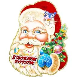 Новогодняя наклейка на окно Devilon Дед Мороз 39х28 см (471782)