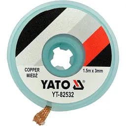 Стрічка плетена з міді Yato для очищення від припою 1.5м х 3мм в котушці в корпусі (YT-82532)