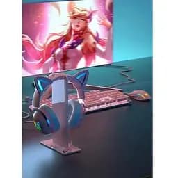 Ігри навушники з вушками Onikuma X11 Gaming CAT with LED фіолетові - мініатюра 8