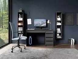 Стіл туалетний письмовий Perfect Home Ада / Ada 5S/120 з 5 шухлядами Антрацит (PFH-091308) - мініатюра 7