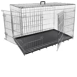 Flamingo Wire Cage фламинго клітка для собак двохдверна з ручкою та висувним піддоном 120х76х82 см