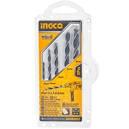 Набор сверл по дереву Ingco 3-8 мм 5 шт (AKDB5055)