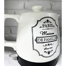 Електрочайник керамічний Maestro MR-072 Paris Maison De Famille 1л 1000 Вт Чорний/Білий - мініатюра 3
