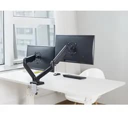 Кронштейн настольный для двух мониторов 17-32 дюйма OfficePro OPMA-502 Black - мініатюра 10
