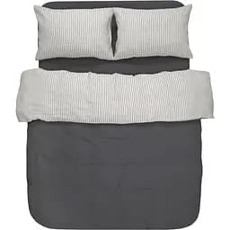 Комплект постельного белья Lotus Home Karlin stripe linen евро антрацит (svt-2000022333528)