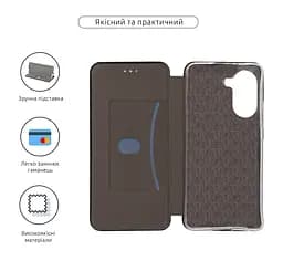 Чехол-книжка для Xiaomi Poco X7 Pro 5G, G-Case, черный, кожаный чехол-книжка из экокожи (PU) и TPU, с магнитом, с подставкой и вместительным кардхолдером, противоударный, защита всего корпуса, ArmorStandart (ARM82746) - мініатюра 3