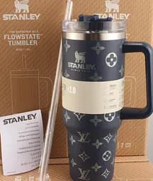 Термокухоль Stanley Quencher H2.0 Tumbler з неіржавкої сталі 1,18 л Navy Blue Monogram KT6007836