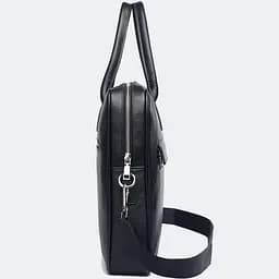 Шкіряна чоловіча сумка-портфель для ноутбука Tiding Bag M364A чорна - мініатюра 7