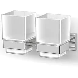 Склянка подвійна для ванної кімнати Imprese Bilovec 122255 хром