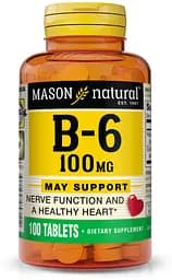Вітаміни та мінерали Mason Natural Vitamin B6 100 mg, 100 таблеток