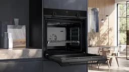 Духова шафа Siemens електрична, 76л, A, дисплей, конвекція, телескопічні направляючі, чорний - мініатюра 7