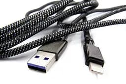 Кабель Dengos USB - Lightning (M/M) 4A 1 м Black (NTK-L-KPR-USB3-BLACK) - мініатюра 3