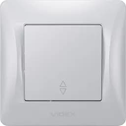 Вимикач одноклавішний Videx Binera прохідний срібний шовк 1 шт.