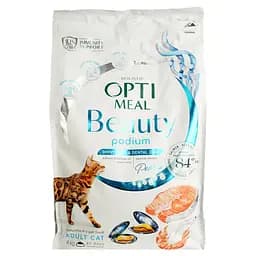 Сухий корм для дорослих кішок Optimeal Б'юті подіум блискуча шерсть та догляд за зубами 4 кг (B1842201)