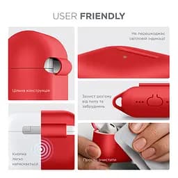 Силіконовий чохол для навушників Apple AirPods Pro 3, Hang Case, червоний, ультратонкий захисний кейс товщиною 2 мм, захист від подряпин, пилу та ударів, компактний, з карабіном для кріплення, ArmorStandart (ARM88282) - мініатюра 5