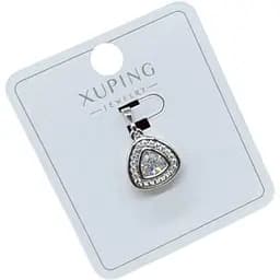 Жіночий кулон-підвіска Xuping трикутної форми з прозорим кристалом з медичного золота зі сріблястим покриттям