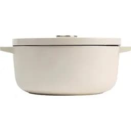 Каструля KitchenAid Cast Iron чавунна з кришкою 26 см 5.2 л мигдальний крем (CC006059-001) - мініатюра 3