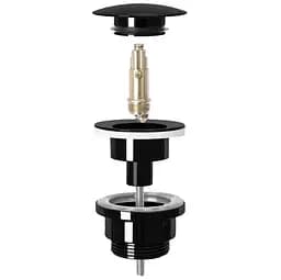 Донний клапан для раковини Rea click-clack black glossy універсальний REA-A4100, Чорний матовий - мініатюра 2