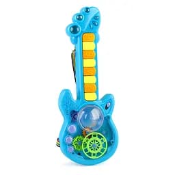 Дитяча музична гітара TK-14702 «Малюк Музиченько» зі світлом, звуком та шестернями, блакитна