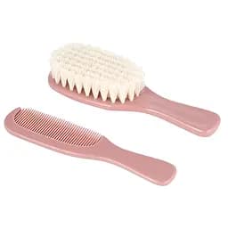 Набор для волос Canpol babies Gold щетка и расческа с натуральной щетиной розовый (7/406_pin2)