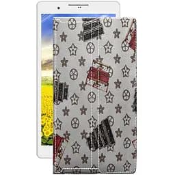 Чехол StatusCASE из экокожи для планшета Impression ImPad 6414 Луи-Витон-белый