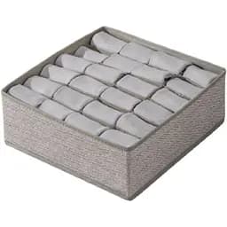 Коробка-органайзер Stenson для зберігання білизни 36х28х12 см 24 відділення бежева (35587)