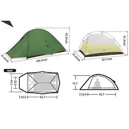 Намет Naturehike Cloud Up Pro CNK2350WS020 надлегкий двомісний темно-зелений - мініатюра 3