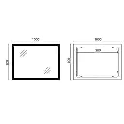 Дзеркало Mixxus Flat MR04-100x80 (LED Touch, годинник, антизапотівання, димер, регулювання яскравості) MI6927 - мініатюра 2
