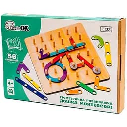 Геометрична розвиваюча Дошка Монтессорі PuzzleOk Puz-27260 56 комбінацій