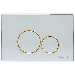 Клавіша змиву Imprese i-Frame i7117, хром, вставка золото, пластик хром i7117PC, Хром