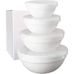 Набір салатників S&T з кришкою 4 шт. білий (30054-00)