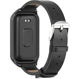 Кожаный ремешок Mijobs для фитнес браслета Xiaomi Redmi Smart Band 2 Black
