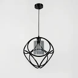 Підвісний світильник із графітовим плафоном у чорному корпусі 35×35 см | Арт. 12865/1 BK+GR | Line F