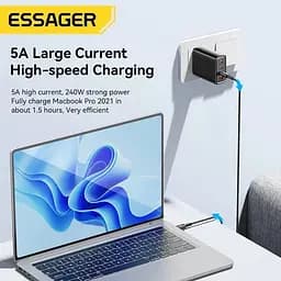 Кабель Essager Sunset Type C to Type C 240W Data cable 2 м Dark Grey (EXCTT3-CGA0G-P) - мініатюра 7