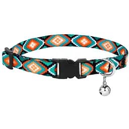 Ошейник для собак BronzeDog Urban застежка пластиковая с колокольчиком Ромбы XS