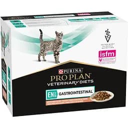 Набір вологий корм для кошенят та дорослих котів Purina Pro Plan Veterinary Diets EN Gastrointestinal з лососем 850 г (10 шт. x 85 г) (12331739) - мініатюра 3