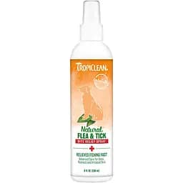 Спрей для собак и котов TropiClean Flea & Tick успокаивающий против раздражения от укусов блох и клещей 236 мл