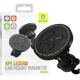 Автотримач із бездротовою зарядкою Blueo Ape Legend Car Mount Magnetic Wireless Charger Black (BC5955B) [97410] - мініатюра 3
