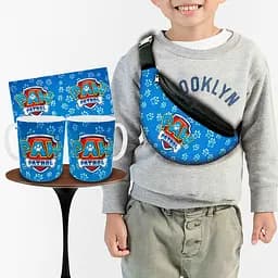 Набір: дитяча сумка-бананка+кружка Щенячий патруль 32х15см, бананка для хлопчика через плече на подарунок (01015)