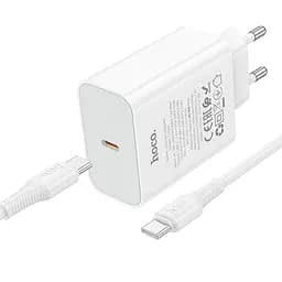 МЗП Hoco C162A Source PD40W (1USB-C) + кабель Type-C to Type-C White - мініатюра 5