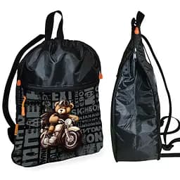 Рюкзак-мешок для обуви,спортивной формы Мишка Тедди детская сумка для сменки с расширителем (01340)