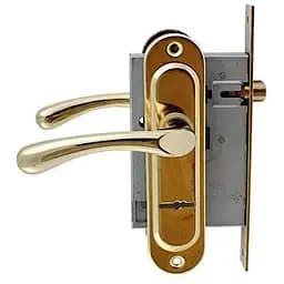 Замок врізний дверний з ручками на планці комплект FZB 55 мм ET-13110 AB