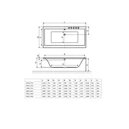 Ванна акрилова Radaway Aridea 200x90 + ніжки + сифон R135L (WA1-24-200x090u) - мініатюра 2