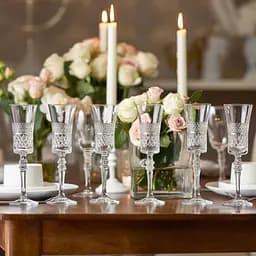 Набір келихів TS Kitchen для шампанського на високій ніжці фігурних 6 штук по 145 мл прозорий HP51B