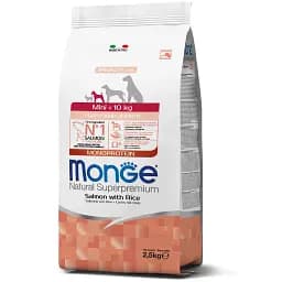 Сухий корм Monge Dog Mini Puppy & Junior з лососем та рисом для цуценят міні порід 2,5 кг