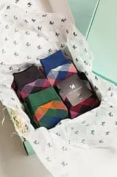 Набор носков в коробке с ромбовым принтом высокие воздухопроницаемые бесшовные качественные ORGANIC cotton JILL ANTONY 39-41, 12