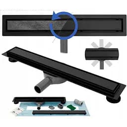 Душовий канал Rea Neo Pro black 2в1 чорний 80 см REA-G8907