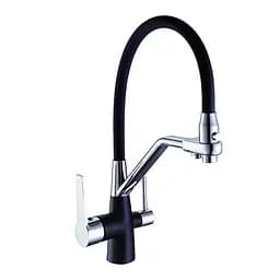 Змішувач для кухні на дві води Frap F4374-2 чорний/хром Чорний матовий